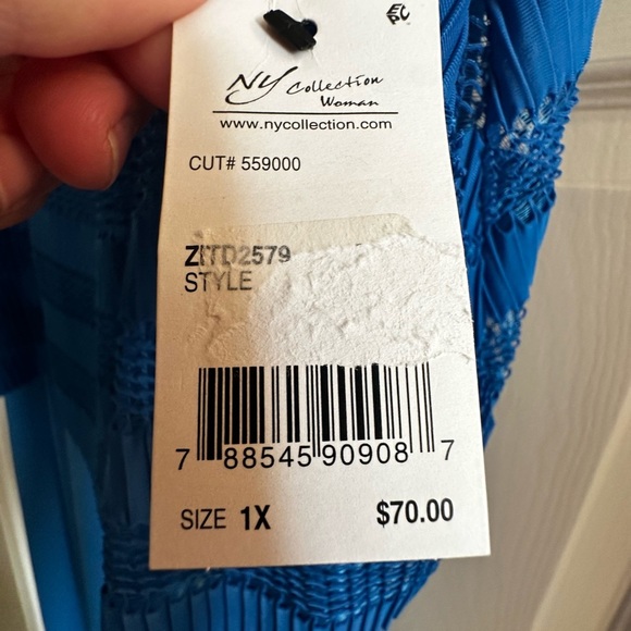NWT-NY Collection Sleeveless Maxi Dress - Size 1X Blue‎ - Picture 6 of 10